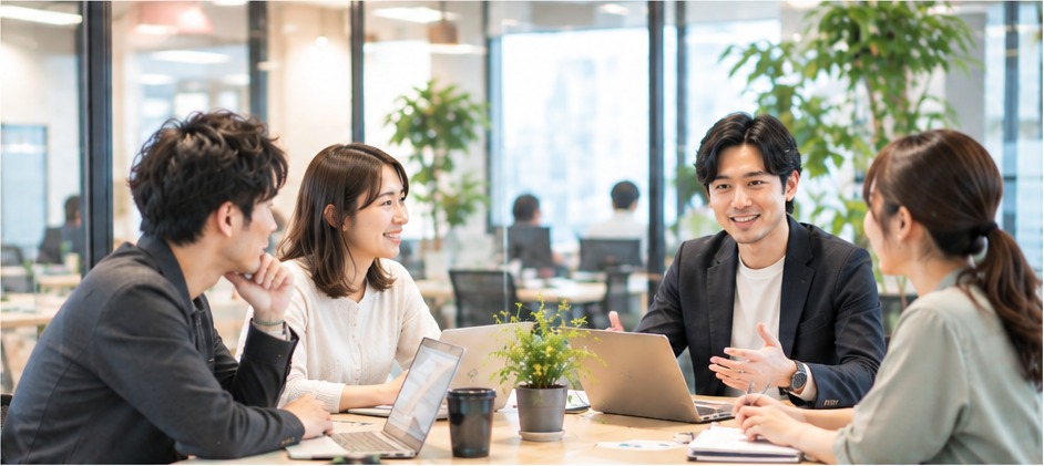 HANA KOKUAのITコンサルティング業務をイメージしたオフィス風景